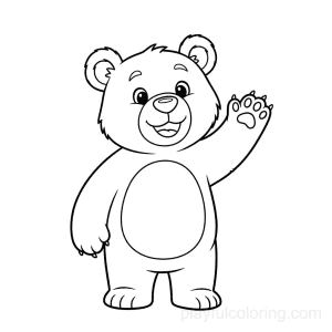 A bear waving hello.