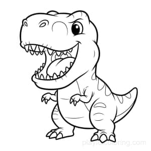 A playful roaring T-rex with tiny arms.