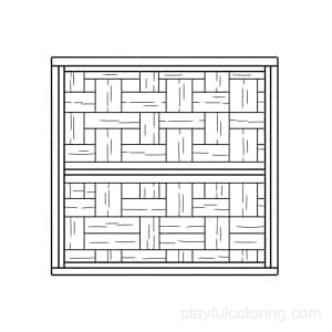 Tatami mat pattern outline with simple borders, centered, clean geometry.